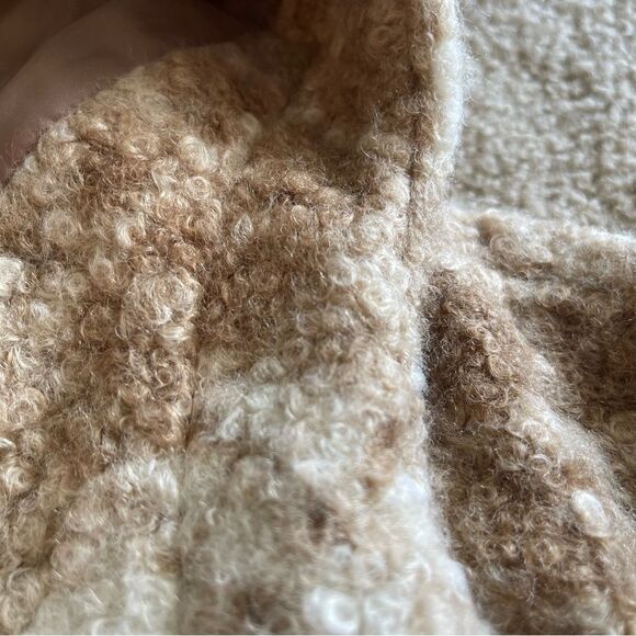 POLY BOUCLE ZIP SHACKET XXL tan plaid NWOT - Picture 12 of 16